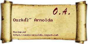 Oszkó Arnolda névjegykártya